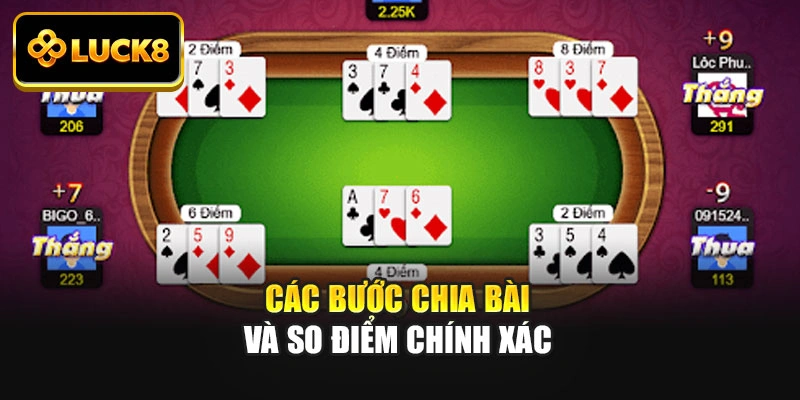 Các bước chia bài và so điểm chính xác