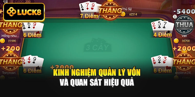 Kinh nghiệm quản lý vốn và quan sát hiệu quả